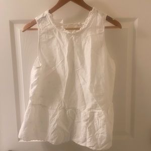 LOFT White Peplum Tank
